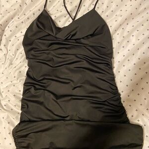 Chic Black Ruched Dress